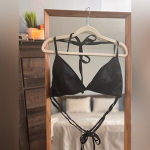 Black Triangle Tie-Back Bikini Too